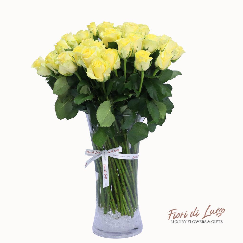 Yellow Rose Vase Arrangements