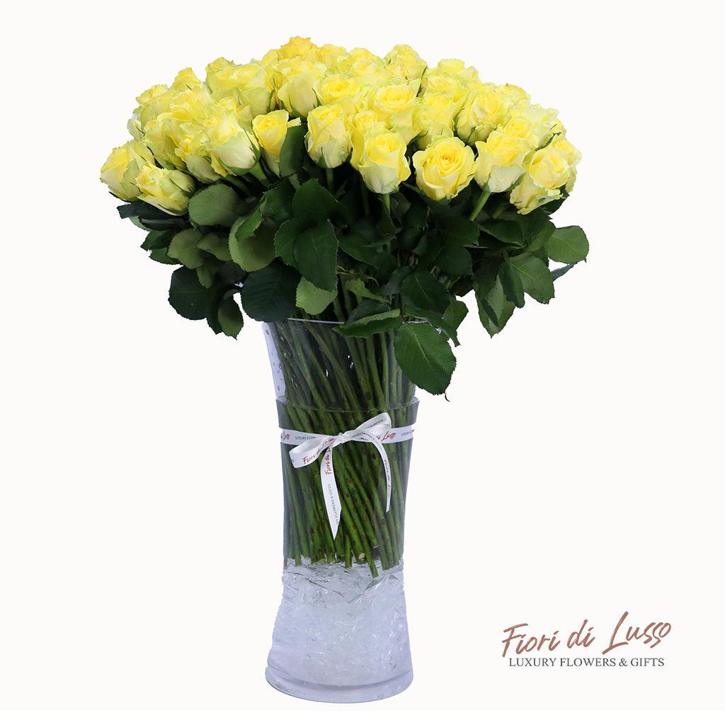 Yellow Rose Vase Arrangements
