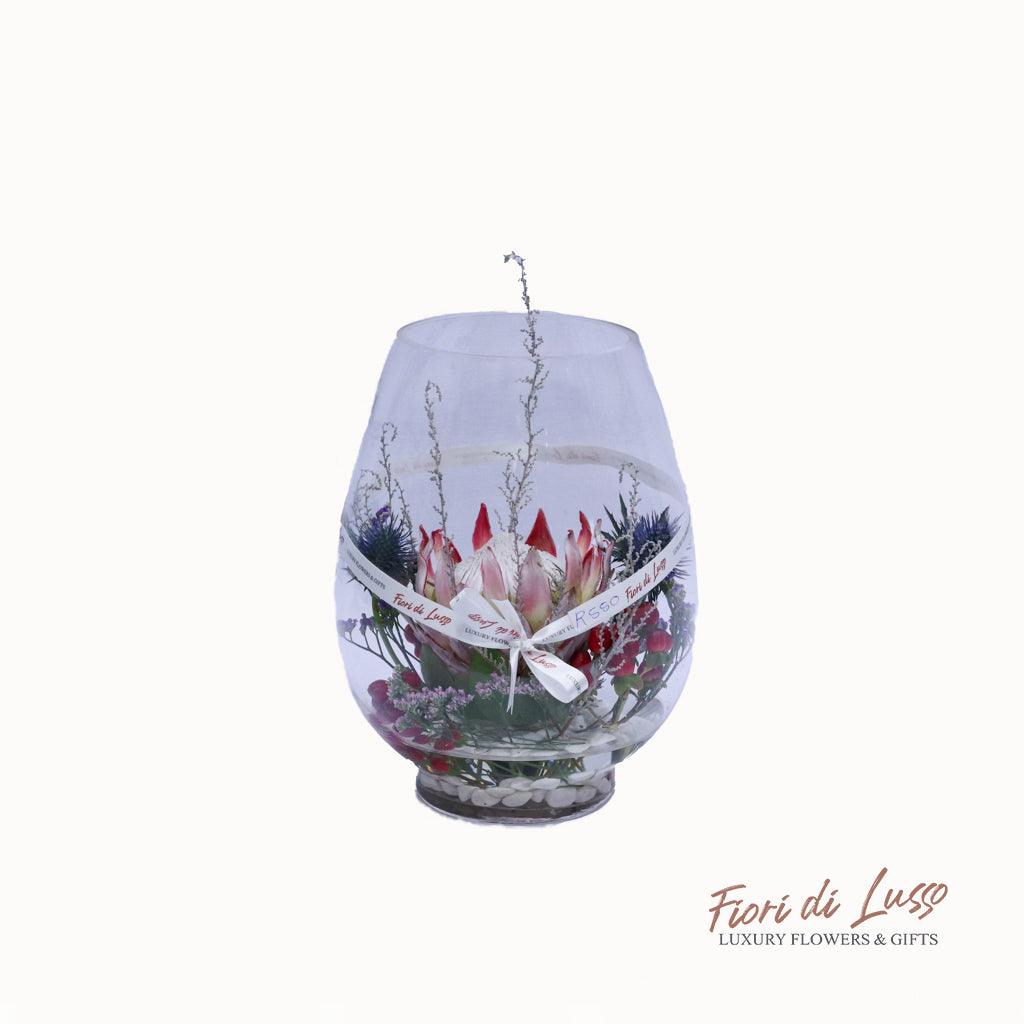 Single King Protea in a Bowl
