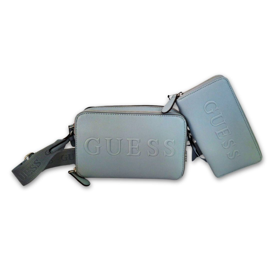 Light Blue Guess Handbag and Purse Set