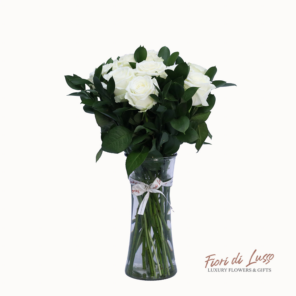 White Rose Vase Arrangements