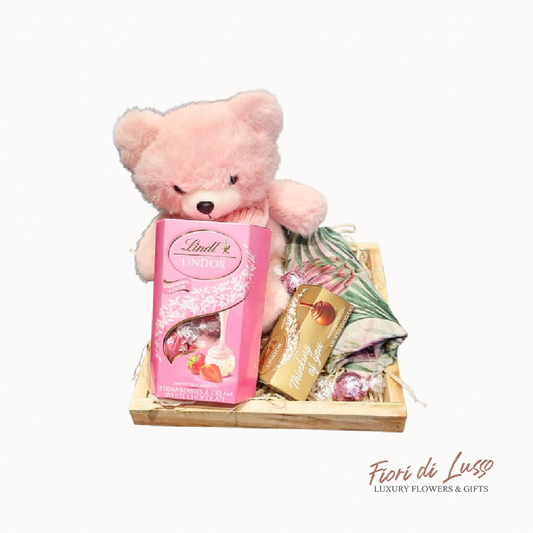 Chocolate, Teddy and scarve gift set